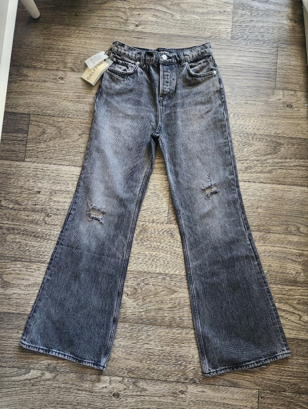 NWT GRLFRND Jade Low Rise Relaxed Flare Jeans Size 24 in Phantom